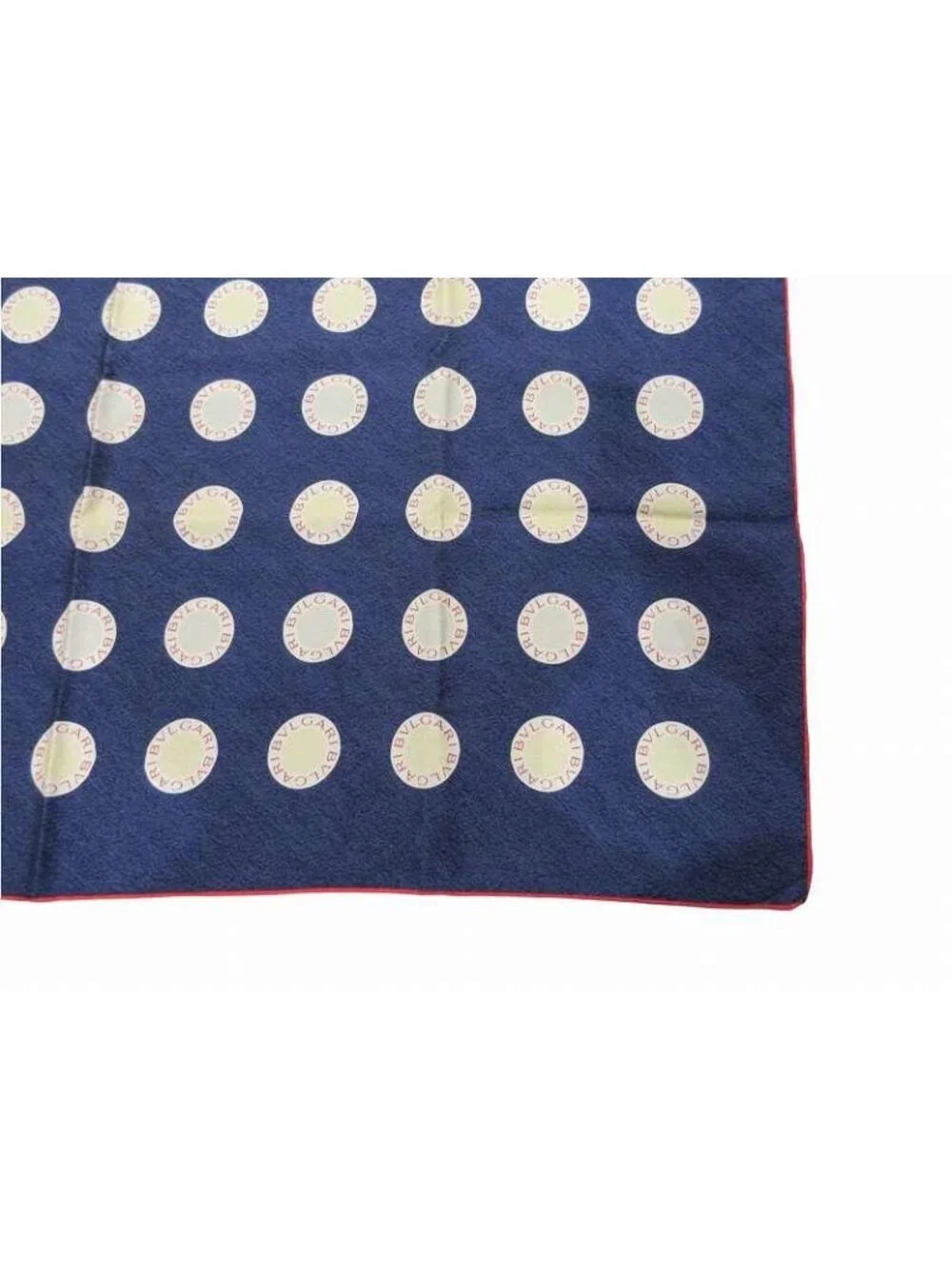 Bvlgari Scarf Dot Logo Blue Silk Large